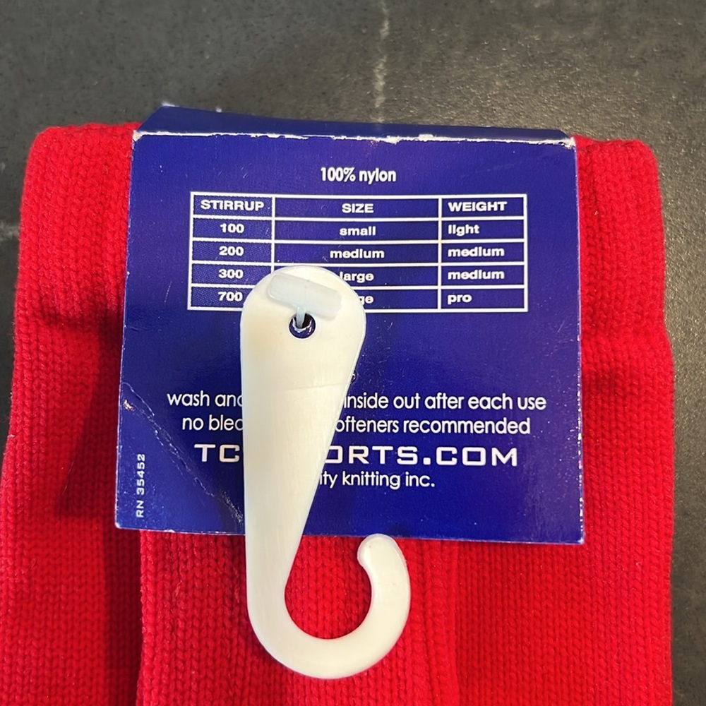 NWT TCK Scarlet Red,Black, and White Baseball Softball Stirrup, Unisex, Men’s L - Picture 4 of 5